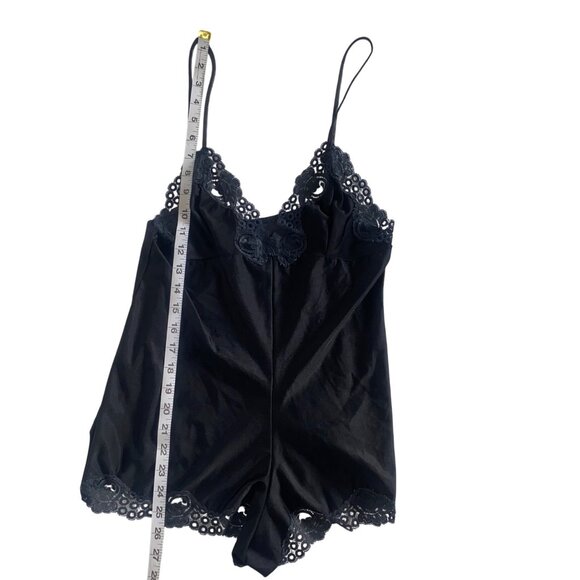 Vintage 80s Prestige Black Lace Trim Romper Lingerie  Small Women South Africa - Picture 10 of 11